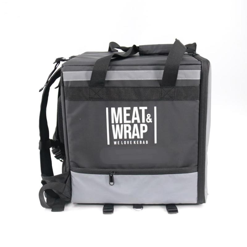Bicycle delivery backpacks, Food delivery backpacks, Side pocket backpacks, Gray food delivery backpacks