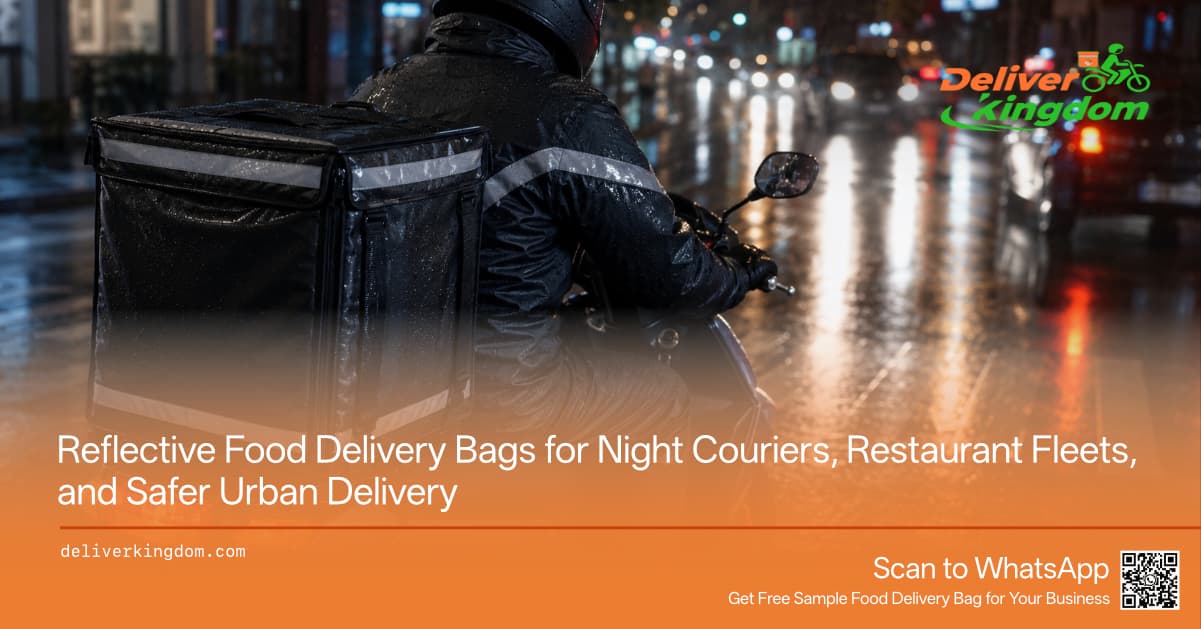 Sacs de livraison de nourriture réfléchissants pour coursiers de nuit, flottes de restaurants et livraison urbaine plus sûre