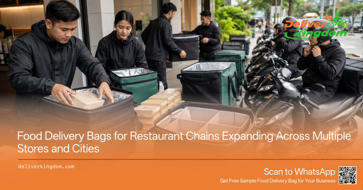 Sacs de livraison de nourriture pour chaînes de restaurants en expansion dans plusieurs magasins et villes